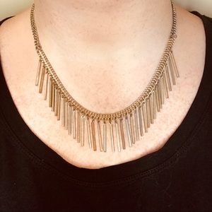 Gold Metal Fan Necklace